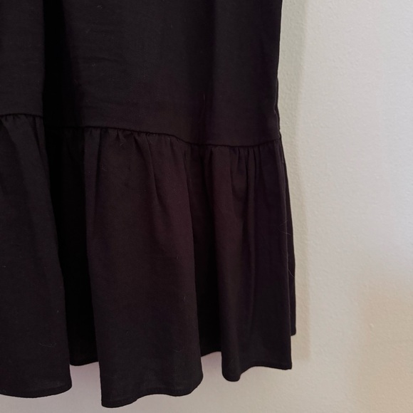 LOFT Black Button-Front Drawstring Mini Dress - Picture 7 of 7